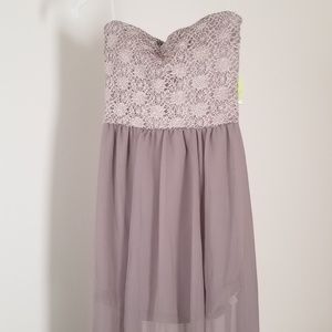 NWT Lace Taupe Hi Low Dress